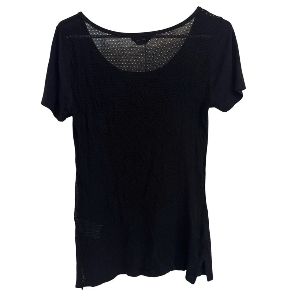 Y2K Bebe Women’s Black‎ Mesh Back Crystal Logo Short Sleeve T Shirt Size S Comfy - Picture 2 of 7